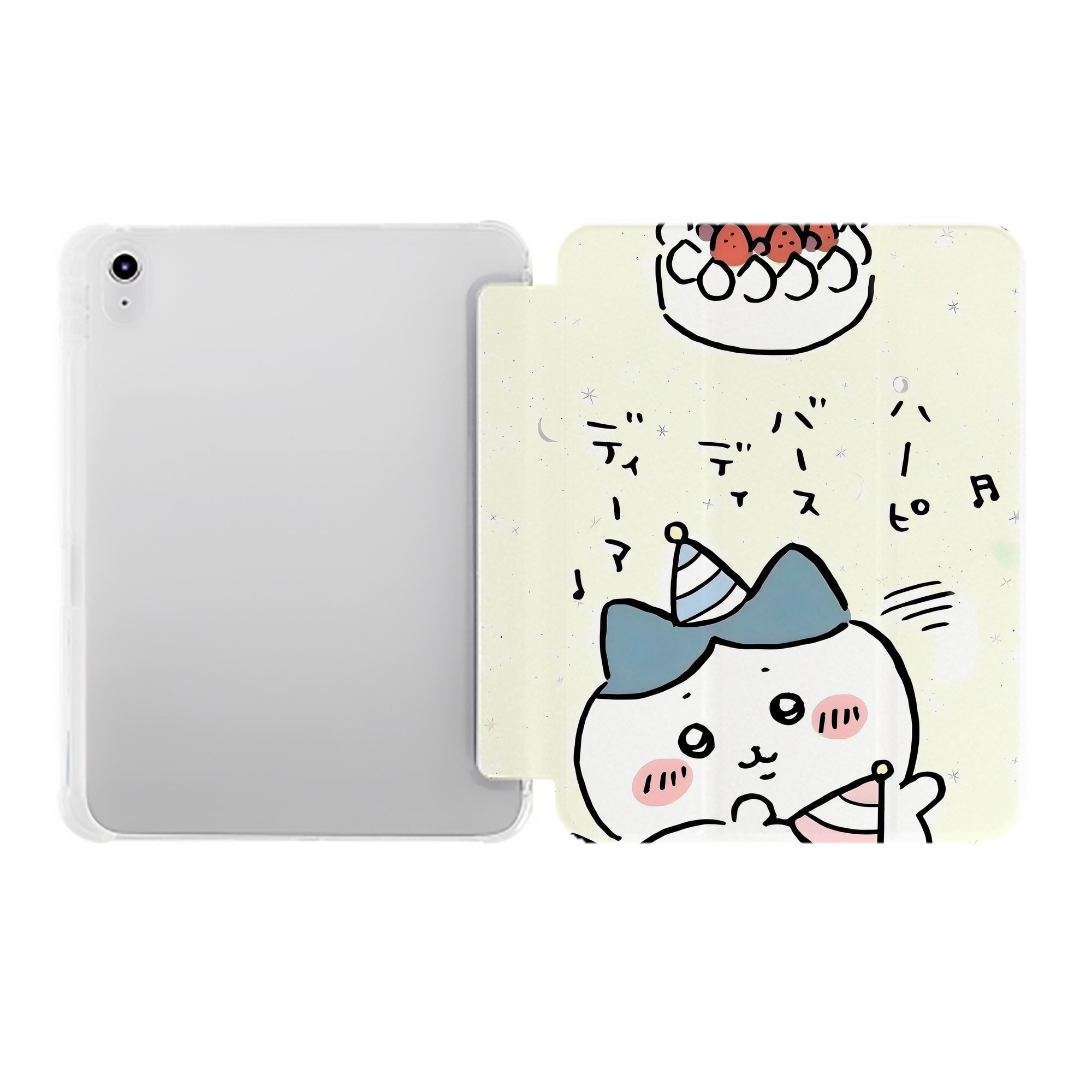（画像用） ちいかわ Chii-kawa IPad ケース ペン収納付き 三つ折りスタンド PUレザー×シリコン 対応機種9.5/10.5/10.9インチ